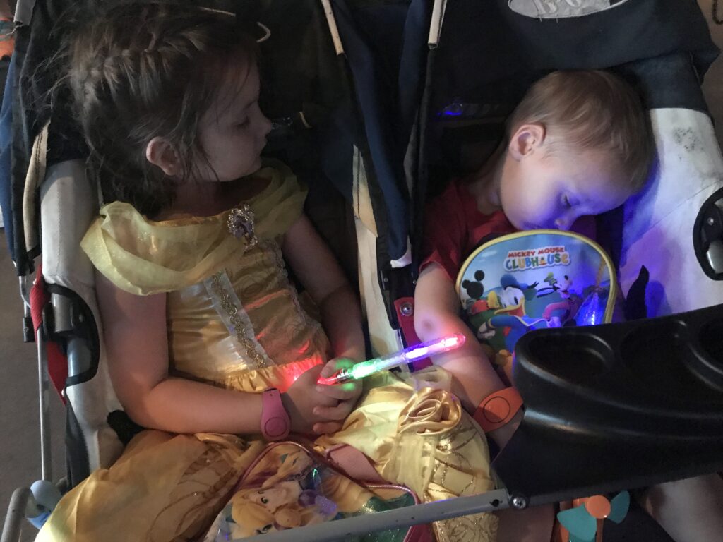 kids sleeping glow sticks