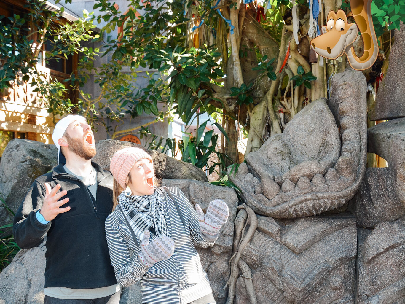 man and woman at animal kingdom Disney World