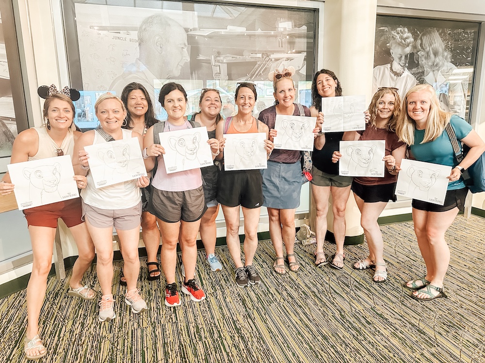 10 Girls on Disney World Trip at Animation Studio at Animal Kingdom