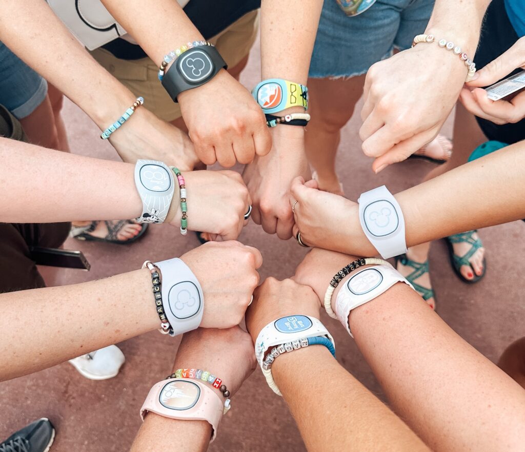 MagicBands of 10 Girls on Disney World Trip